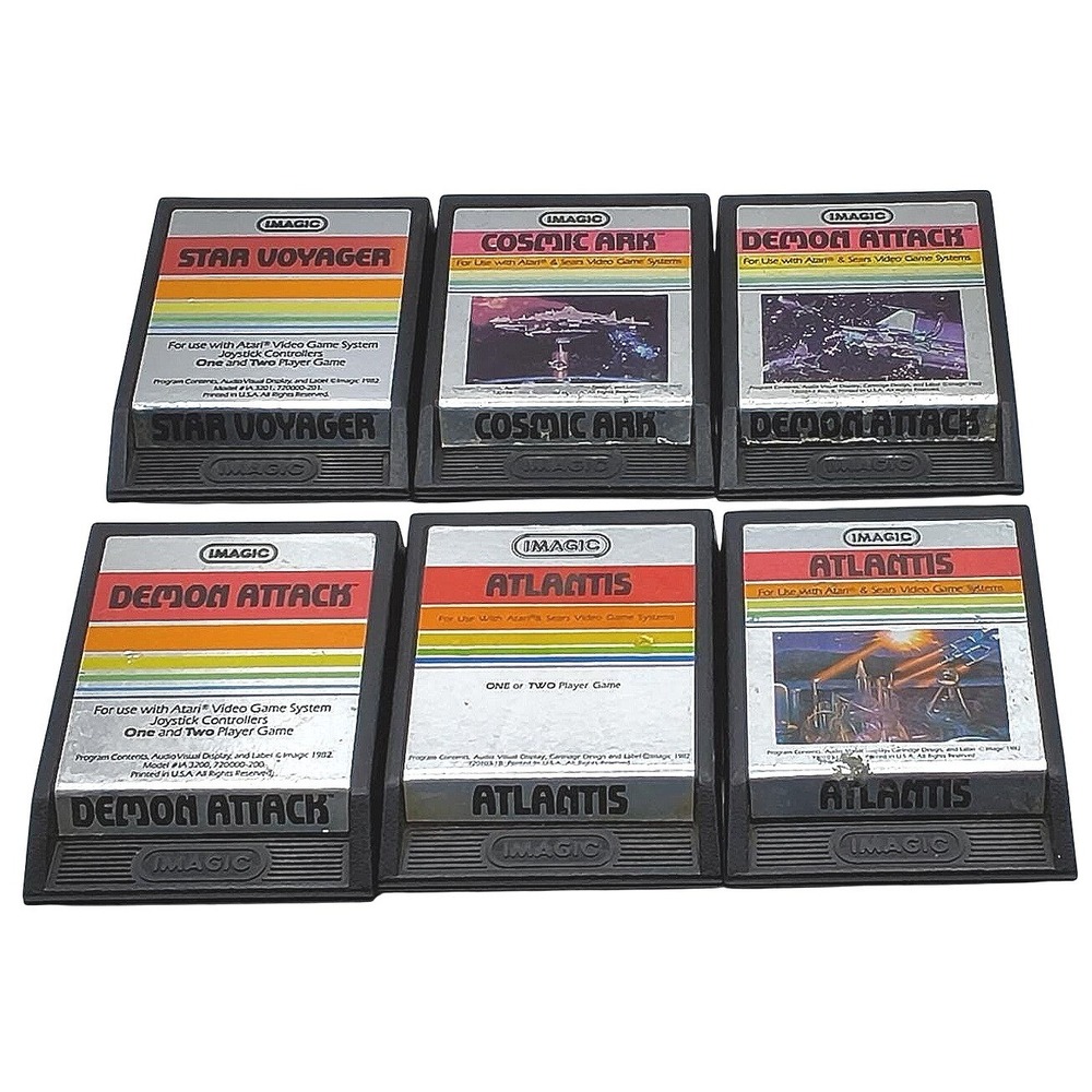 Imagic Atari 2600 Game Lot 6 pc Black Atlantis Demon Attack Cosmic Ark Star